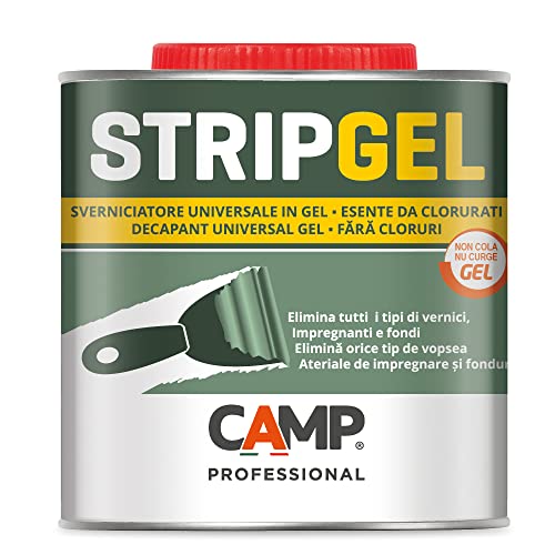 CAMP STRIP GEL Removedor de pintura en gel profesional para madera, hierro y pared, elimina pinturas, agentes impregnantes y fondos, 750 ml