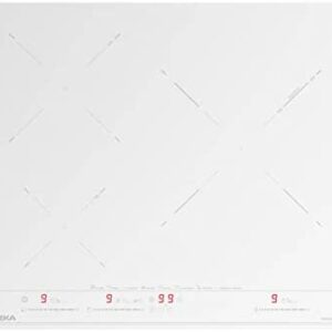 Teka IZC 63632 MST - Placa Inducción 3 Fuegos Master Sense Cristal Color, Placa Inducción 60cm, con Zona Paellera, Fácil de Instalar, con Sistema Touch Control Multislider, Color Blanco