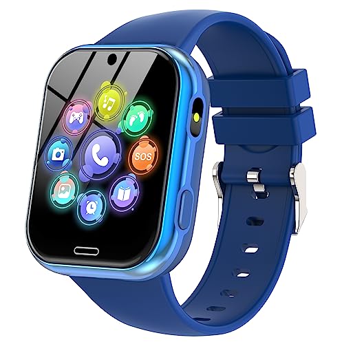 Lylica Reloj Inteligente Niños - Smartwatch Niño para y Niña con Podómetro, 19 Juegos, Llamadas, SOS, Música, Linterna, Juguetes para niños de 3-12 años Navidad Cumpleaños Regalo (Azul)