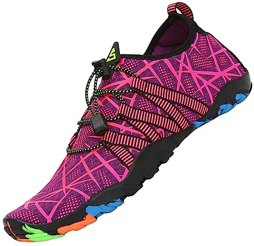 SAGUARO Zapatos de Agua Mujer Escarpines Piscina Verano Calzado Natacion Snorkel Respirable Zapatillas para Surf Morado 38 EU