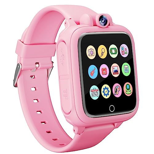 Umblue Reloj Inteligente Niños, Smartwatch Niña 3 4 5 6 7 8 9 10 11 12 años, Regalo Niña con 14 Juegos, Cámara Giratoria de 90°, Despertador y HD Pantalla Táctil, Regalos para Niños y Niñas